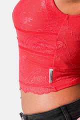 Sixth June Lace Shaped Tank Top 34839-REDX