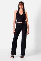 Sixth June Textured Sexy Flair Pants 34840-BLAC