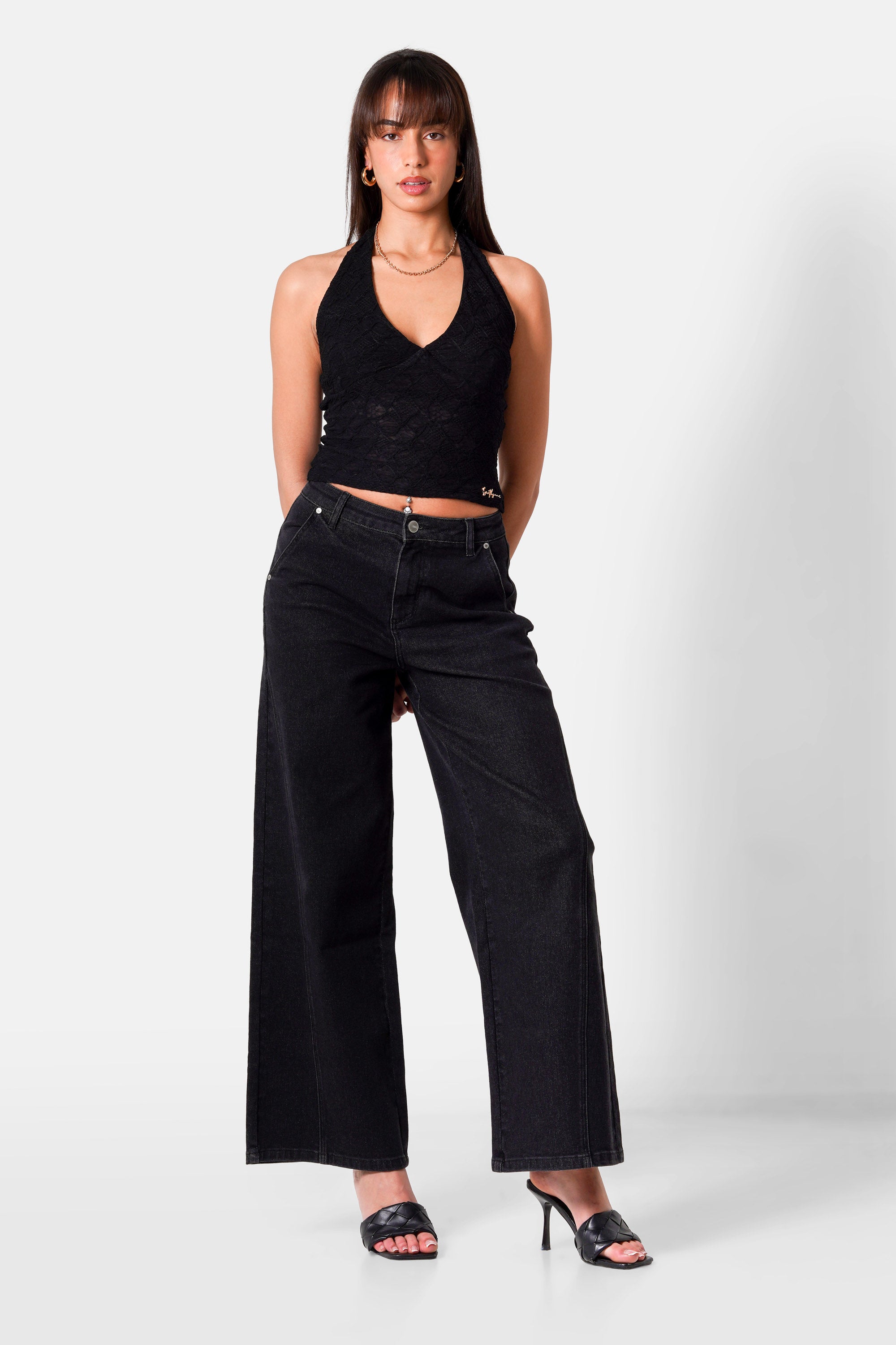 Sixth June Textured Sexy Top 34841-BLAC