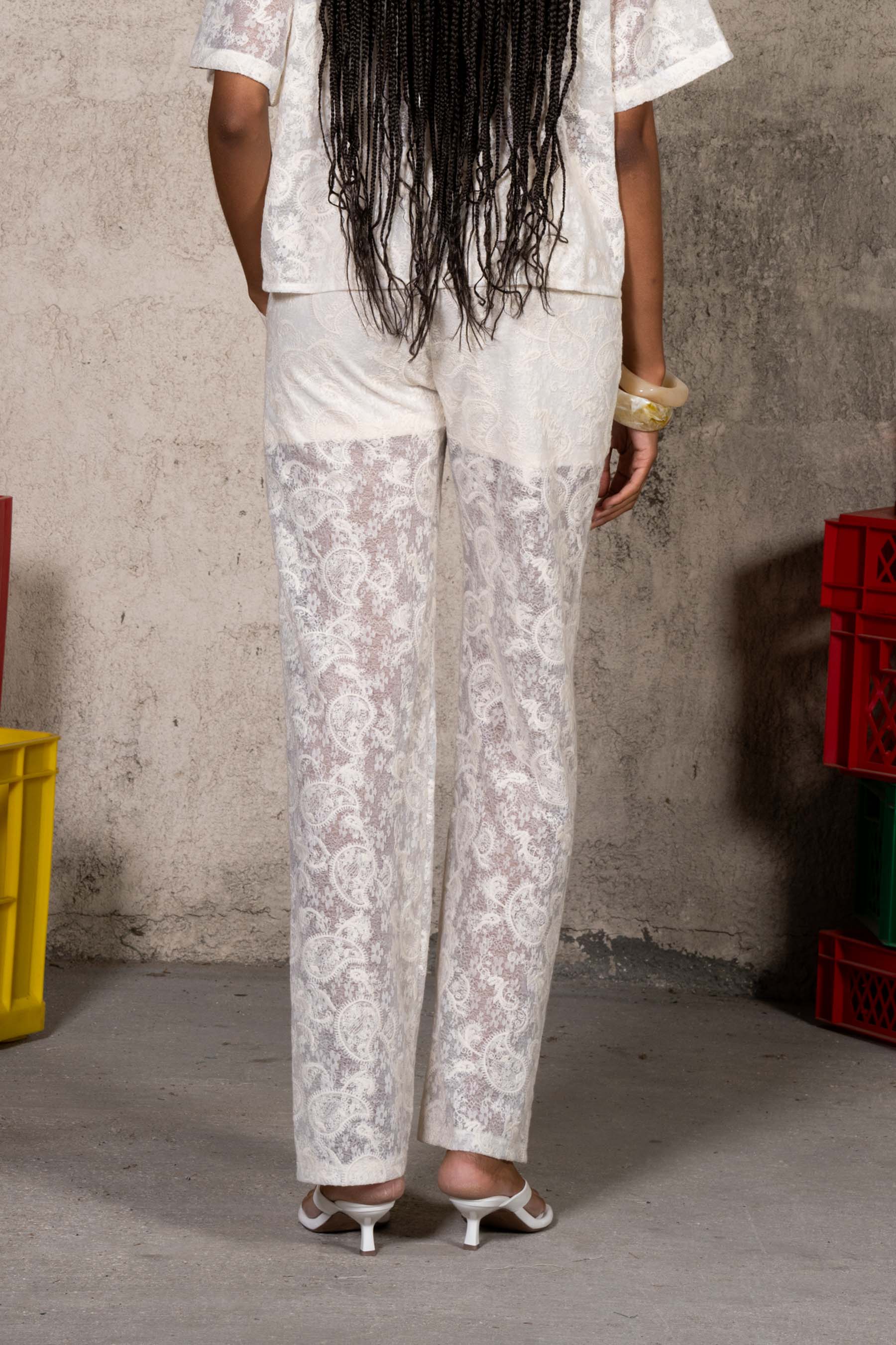 Paisley Lace Pants 34864-BEIG