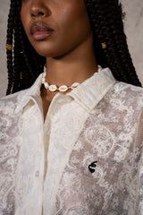 Paisley Lace Resort Shirt 34868-BEIG