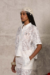 Paisley Lace Resort Shirt 34868-BEIG
