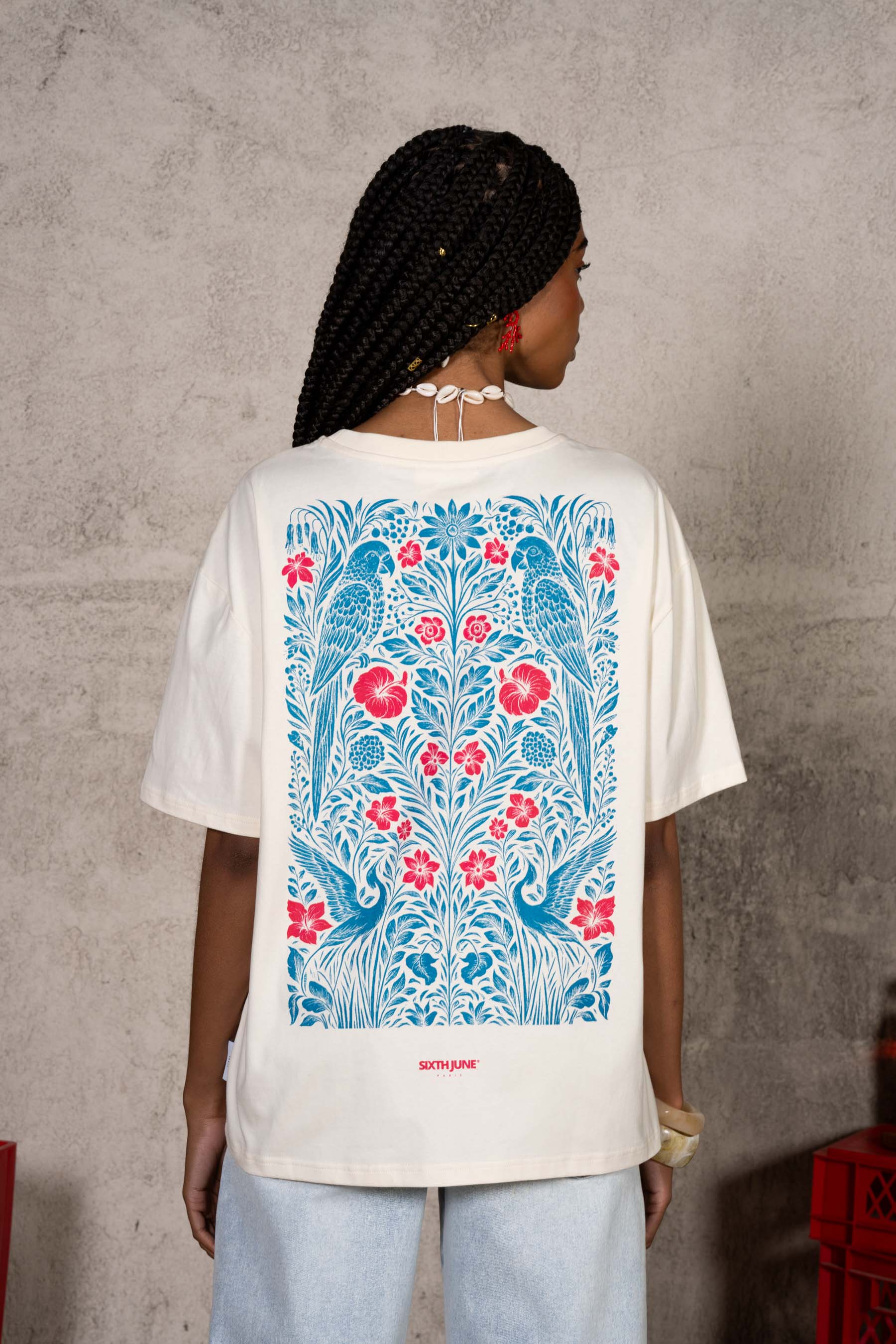 Tropical Parrots Tee 34870-OFFW