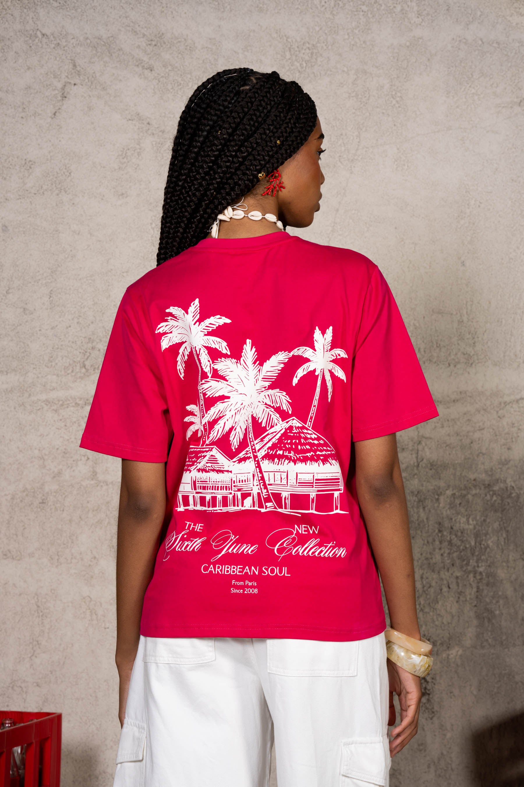 Carribean Hut Tee 34871-PINK