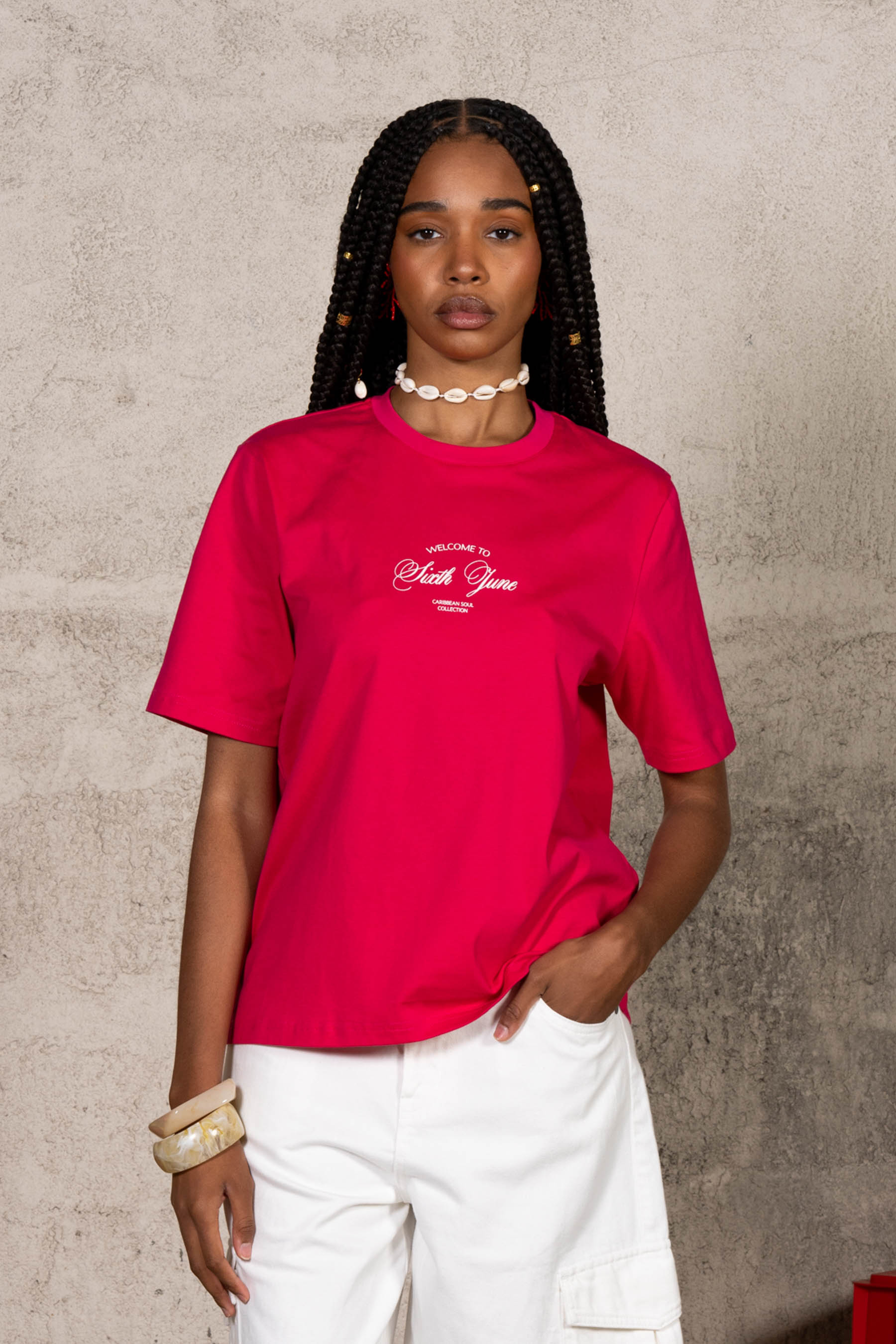 Carribean Hut Tee 34871-PINK