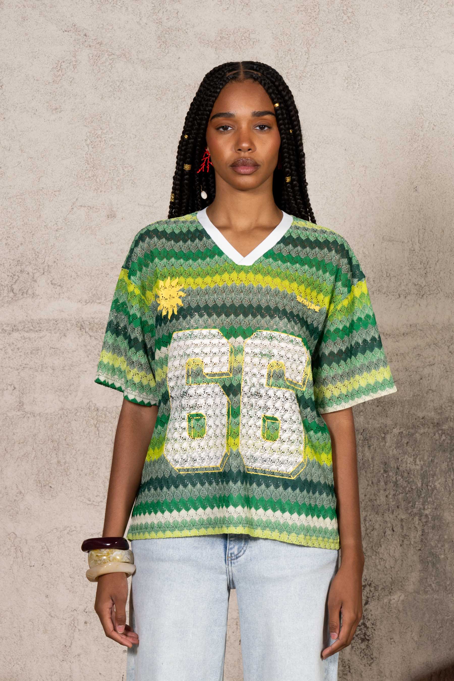 Carribean Crochet Football Jersey 34877-GREE