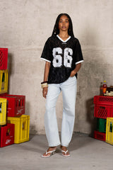 Oversize Lace Football Jersey 34879-BLAC