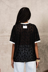 Oversize Lace Football Jersey 34879-BLAC