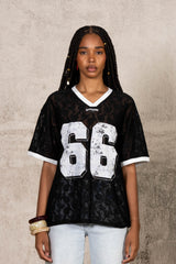 Oversize Lace Football Jersey 34879-BLAC