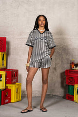 Stripes Knit Jersey 34887-BLAC