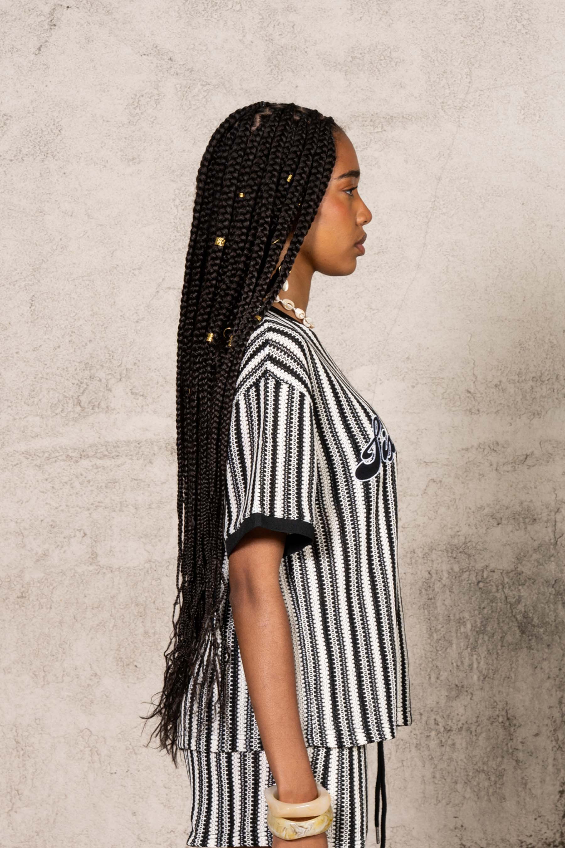 Stripes Knit Jersey 34887-BLAC