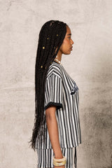 Stripes Knit Jersey 34887-BLAC