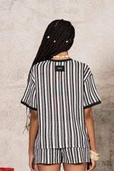 Stripes Knit Jersey 34887-BLAC