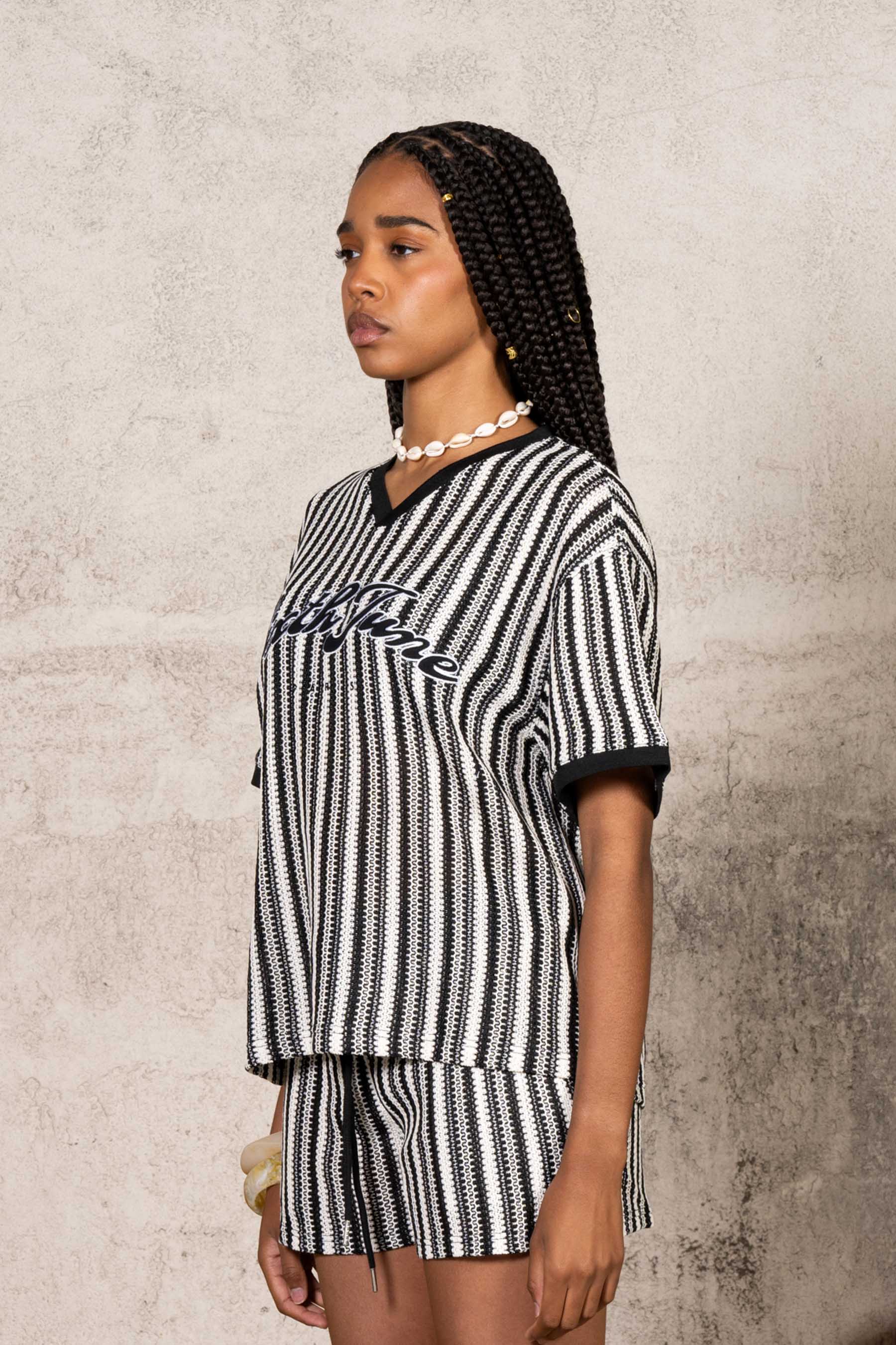 Stripes Knit Jersey 34887-BLAC