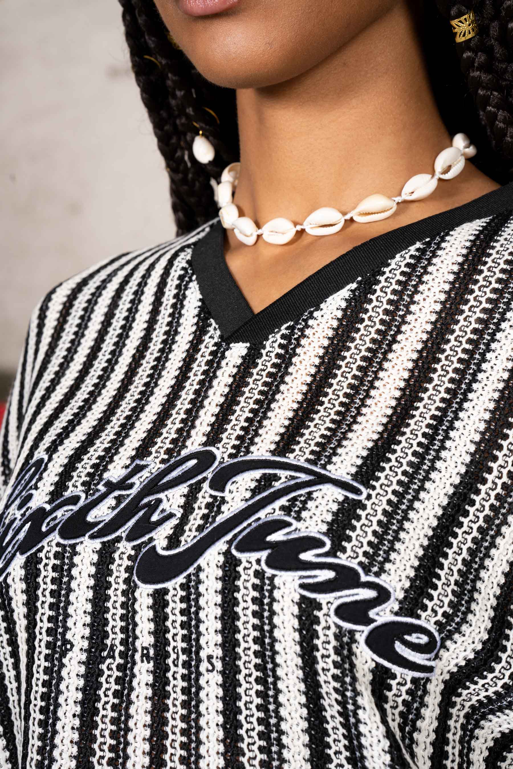 Stripes Knit Jersey 34887-BLAC