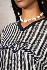 Stripes Knit Jersey 34887-BLAC