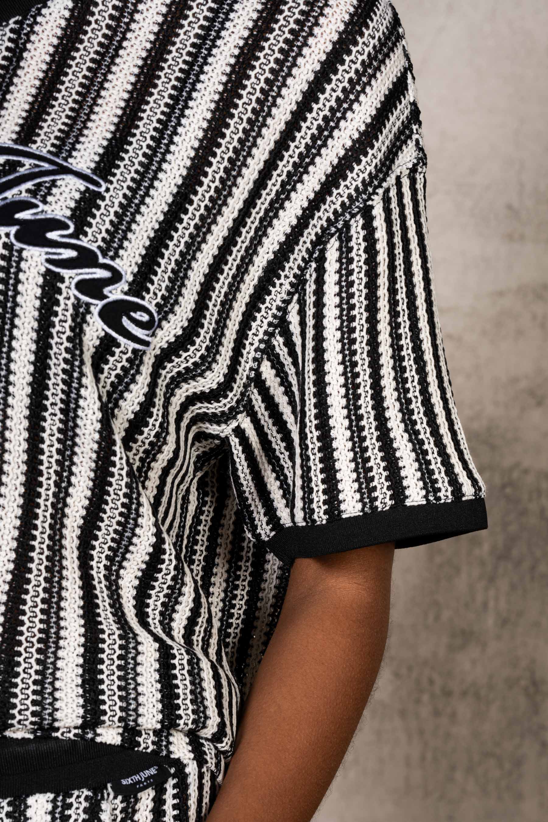 Stripes Knit Jersey 34887-BLAC