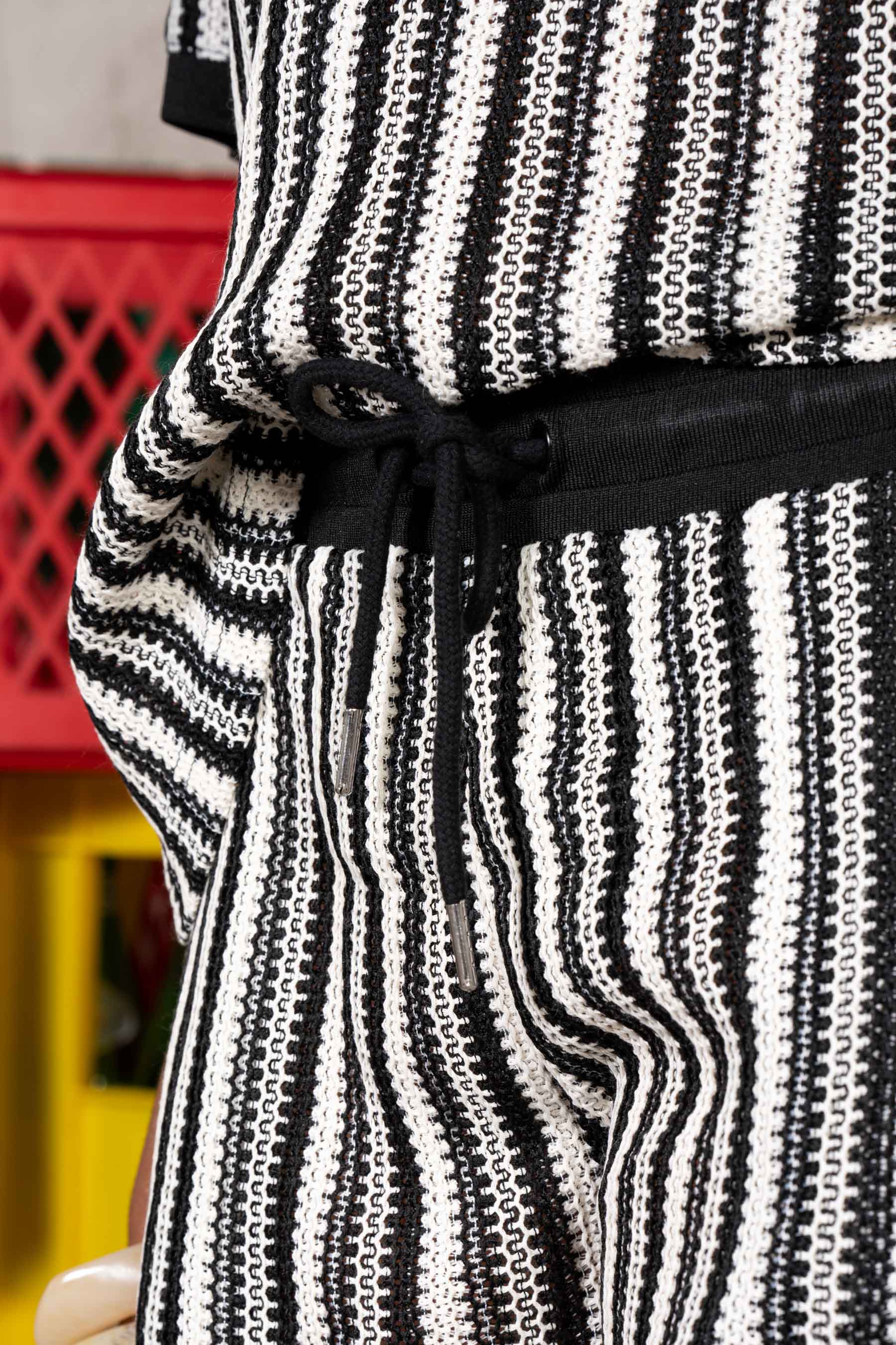 Stripes Knit Shorts 34888-BLAC