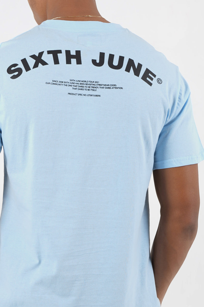 Curved tee 22578-BLUE