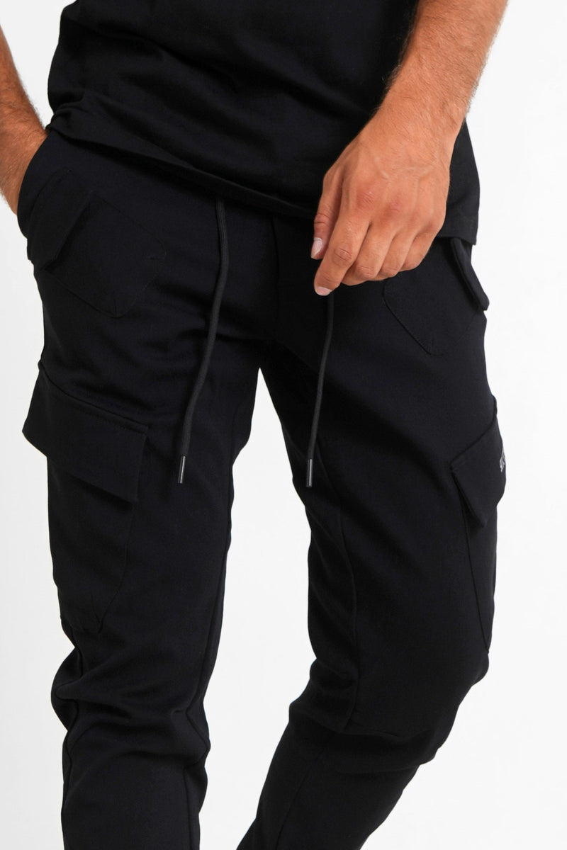 Front pockets cargo pants Black