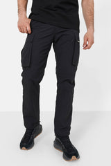 Nylon cargo pants Black