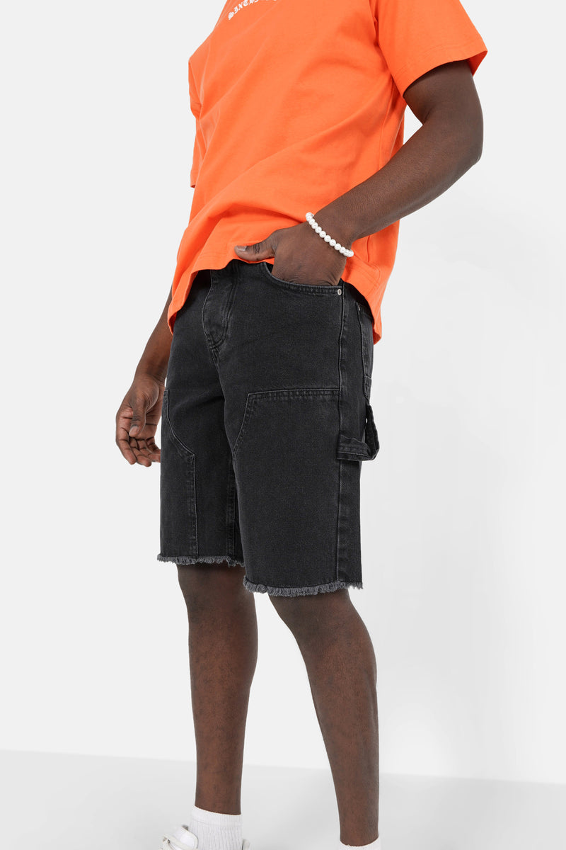 Carpenter denim shorts Black