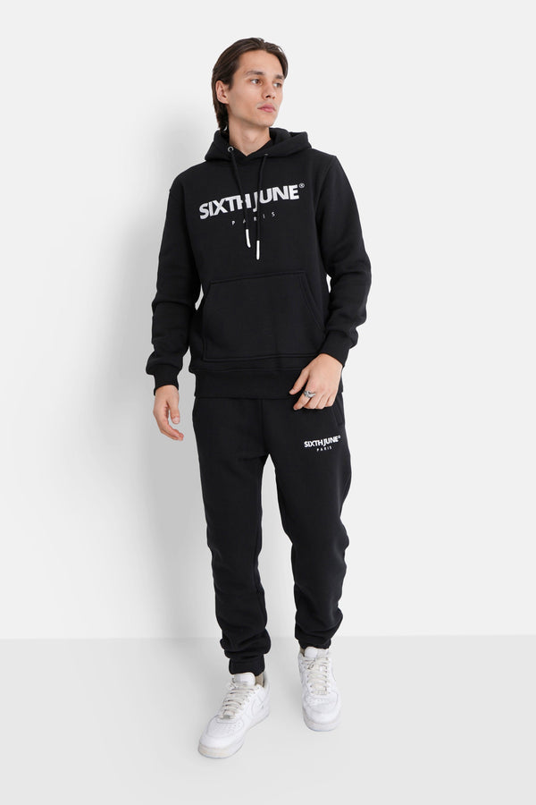 Logo Paris hoodie Black