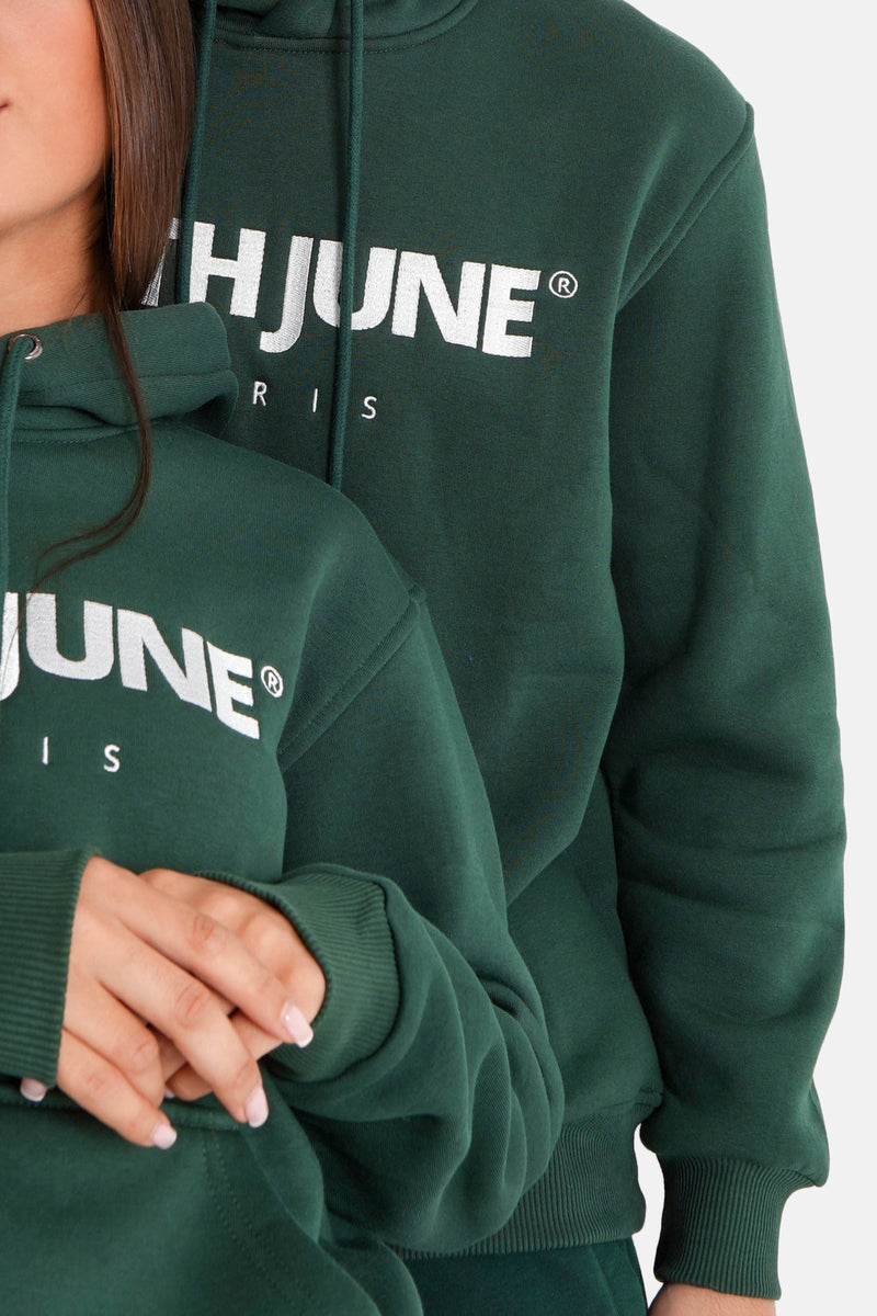 Logo Paris hoodie Green