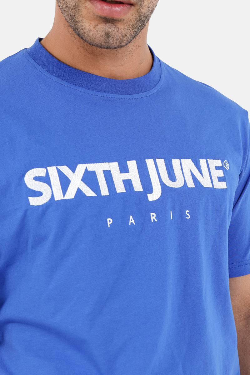 Logo Paris tee Blue