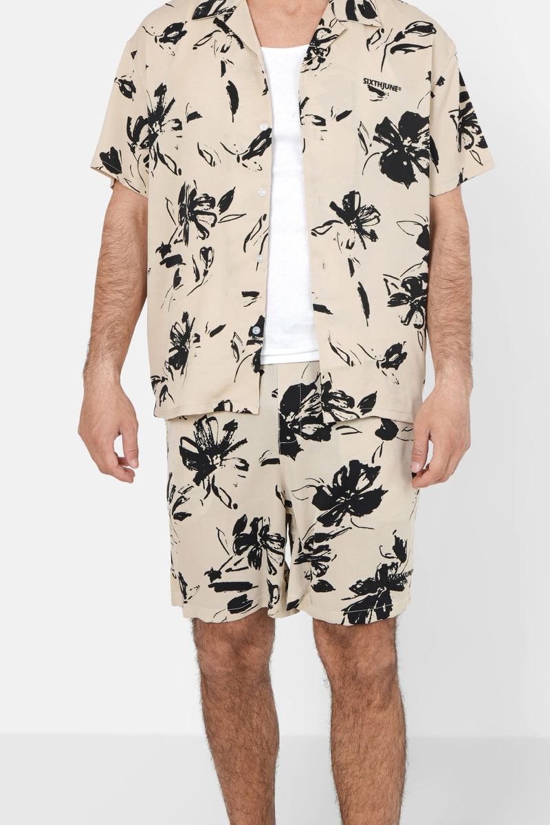 Floral shorts Black