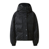 Oversized iridescent puffer jacket Black